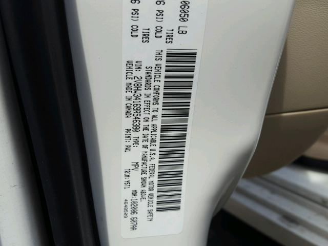 2V8HW34169R546380 - 2009 VOLKSWAGEN ROUTAN SE WHITE photo 10