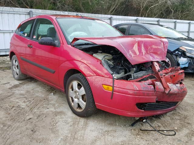 3FAFP31ZX4R102616 - 2004 FORD FOCUS ZX3 RED photo 1