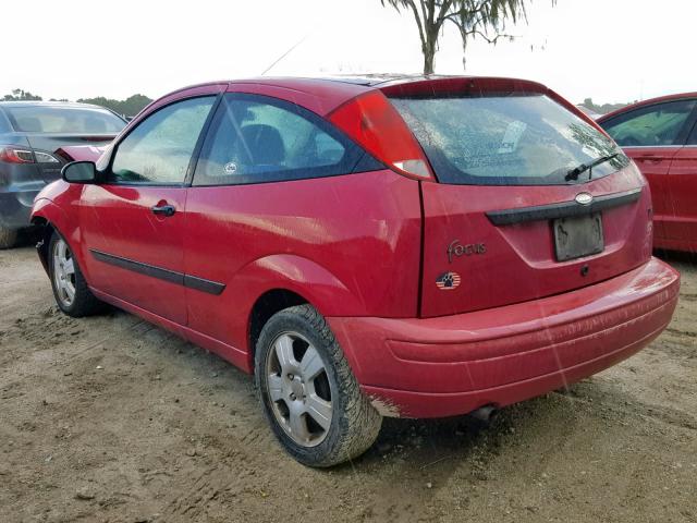 3FAFP31ZX4R102616 - 2004 FORD FOCUS ZX3 RED photo 3