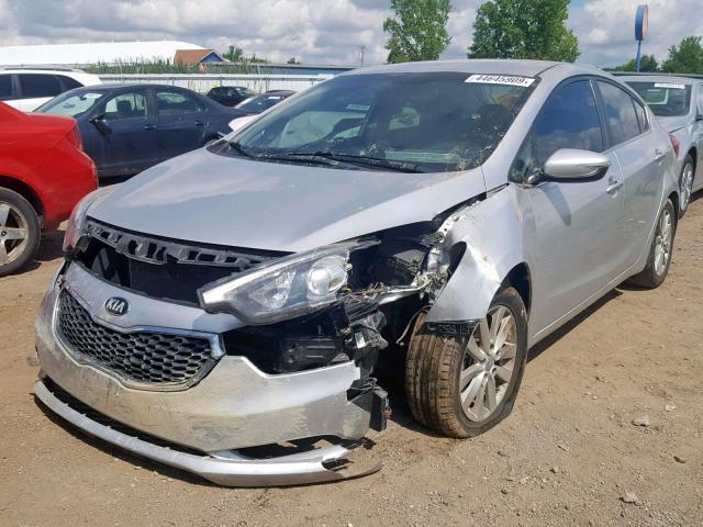 KNAFX4A87E5127918 - 2014 KIA FORTE EX SILVER photo 2