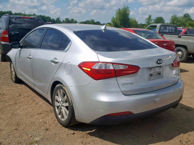 KNAFX4A87E5127918 - 2014 KIA FORTE EX SILVER photo 3