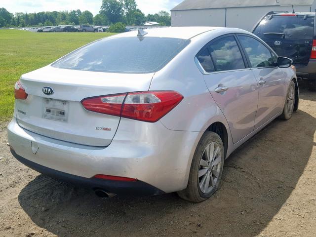 KNAFX4A87E5127918 - 2014 KIA FORTE EX SILVER photo 4