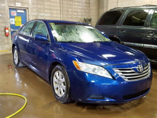 4T1BB46K88U059803 - 2008 TOYOTA CAMRY HYBR BLUE photo 1