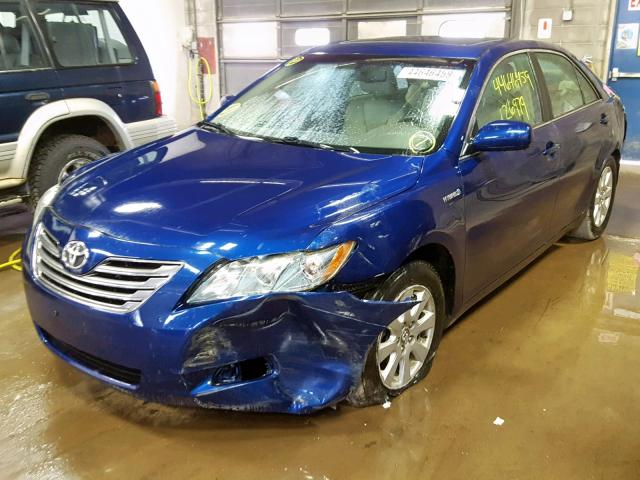 4T1BB46K88U059803 - 2008 TOYOTA CAMRY HYBR BLUE photo 2