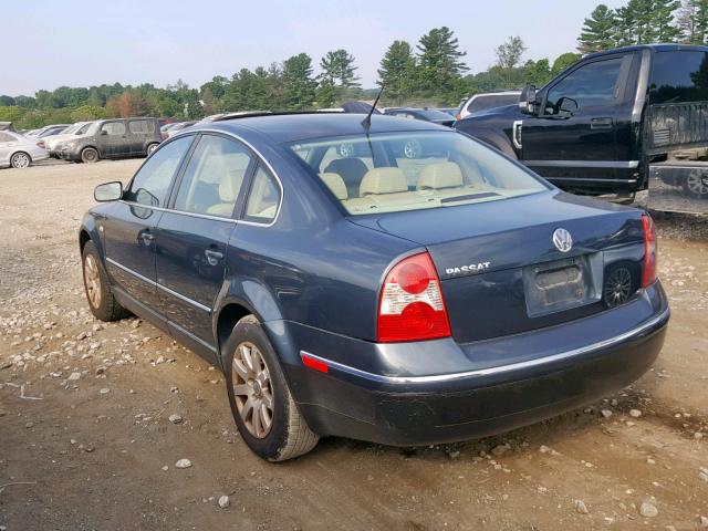 WVWPD63B53P454940 - 2003 VOLKSWAGEN PASSAT GLS BLUE photo 3