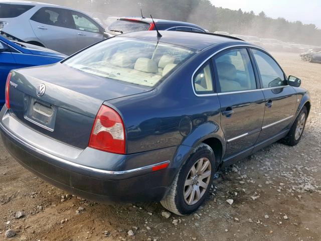 WVWPD63B53P454940 - 2003 VOLKSWAGEN PASSAT GLS BLUE photo 4