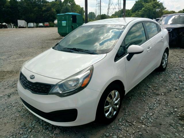 KNADM4A33D6246031 - 2013 KIA RIO LX WHITE photo 2