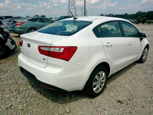 KNADM4A33D6246031 - 2013 KIA RIO LX WHITE photo 4