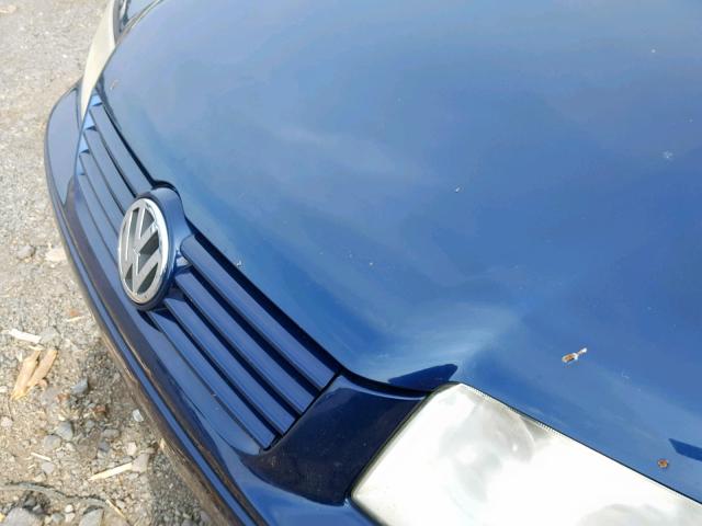 3VWSK69M01M205177 - 2001 VOLKSWAGEN JETTA GLS BLUE photo 9