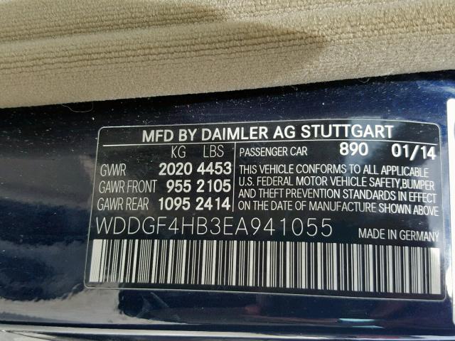 WDDGF4HB3EA941055 - 2014 MERCEDES-BENZ C 250 BLUE photo 10