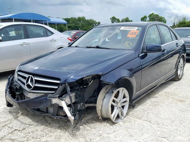 WDDGF4HB3EA941055 - 2014 MERCEDES-BENZ C 250 BLUE photo 2