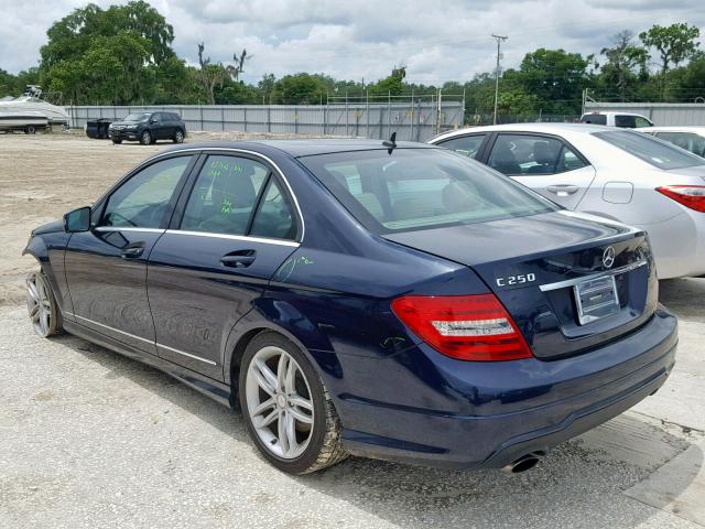 WDDGF4HB3EA941055 - 2014 MERCEDES-BENZ C 250 BLUE photo 3