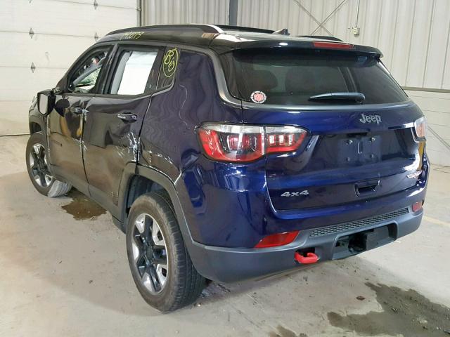 3C4NJDDB9JT231621 - 2018 JEEP COMPASS TR BLUE photo 3