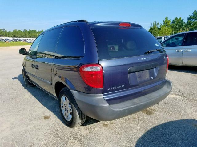 1D4GP25R37B185269 - 2007 DODGE CARAVAN SE BLUE photo 3