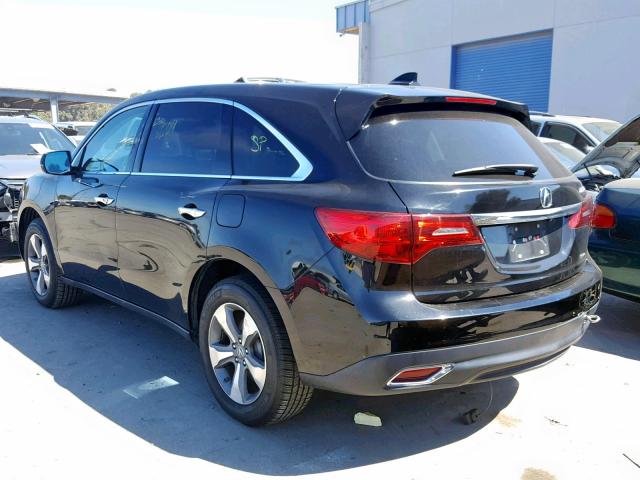 5FRYD4H28EB016250 - 2014 ACURA MDX BLACK photo 3