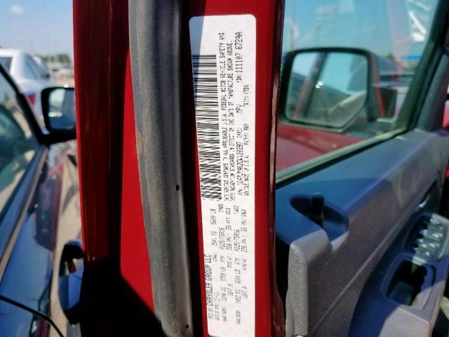 1C4PJMAK2CW120287 - 2012 JEEP LIBERTY SP RED photo 10