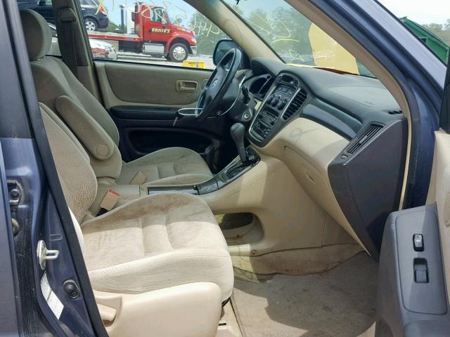 JTEHD21A520012167 - 2002 TOYOTA HIGHLANDER BLUE photo 5