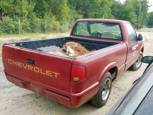1GCCS1445SK149747 - 1995 CHEVROLET S TRUCK S1 RED photo 4