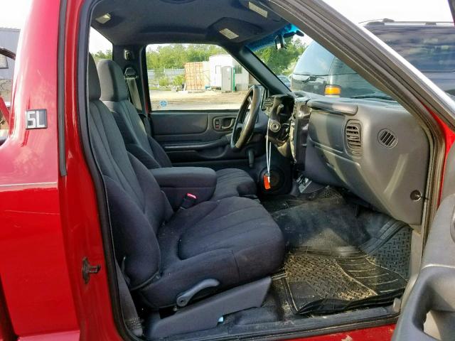 1GTCS14X538186435 - 2003 GMC SONOMA RED photo 5