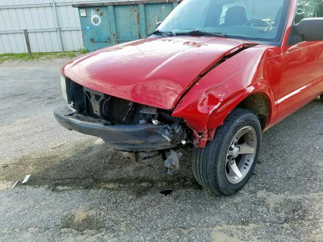 1GTCS14X538186435 - 2003 GMC SONOMA RED photo 9