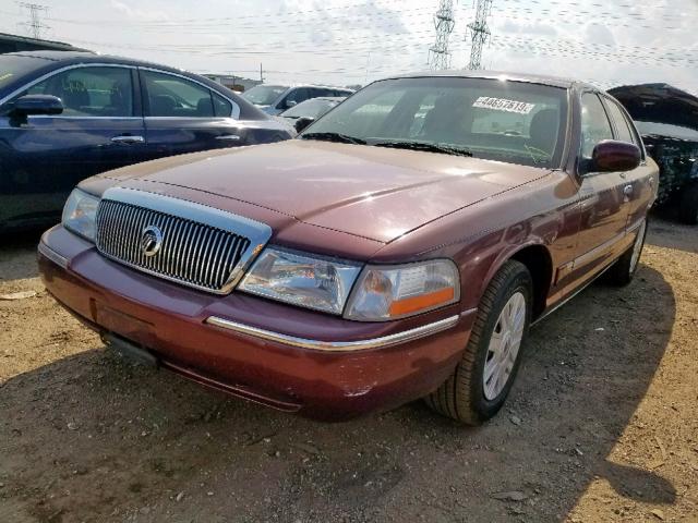 2MEFM74W95X606541 - 2005 MERCURY GRAND MARQ BURGUNDY photo 2