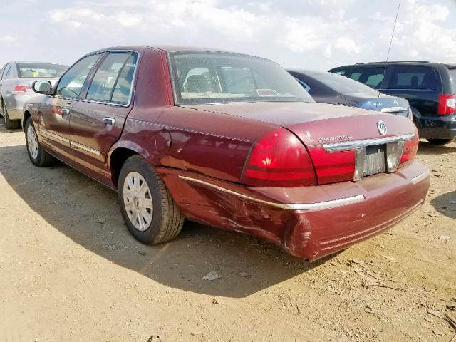 2MEFM74W95X606541 - 2005 MERCURY GRAND MARQ BURGUNDY photo 3