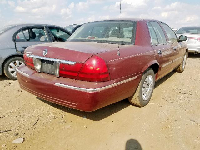 2MEFM74W95X606541 - 2005 MERCURY GRAND MARQ BURGUNDY photo 4