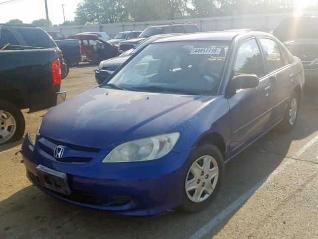 2HGES16315H561786 - 2005 HONDA CIVIC DX V BLUE photo 2