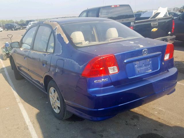 2HGES16315H561786 - 2005 HONDA CIVIC DX V BLUE photo 3