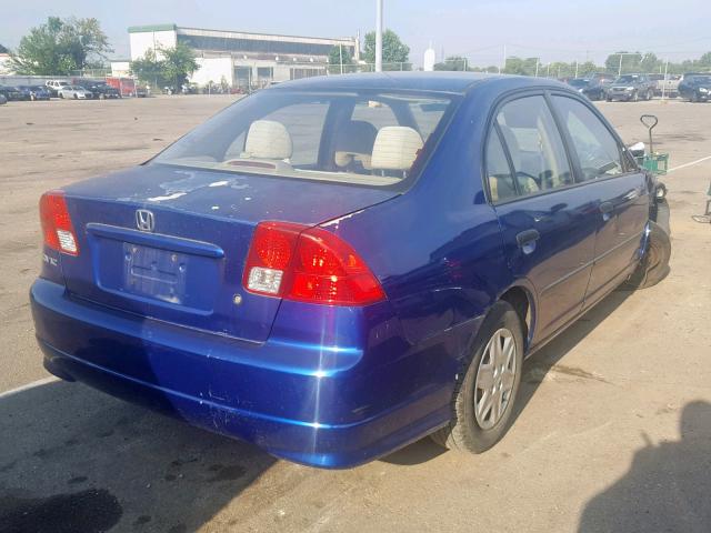 2HGES16315H561786 - 2005 HONDA CIVIC DX V BLUE photo 4