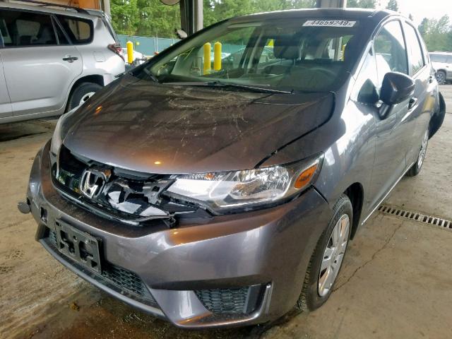 JHMGK5H54HS015041 - 2017 HONDA FIT LX GRAY photo 2