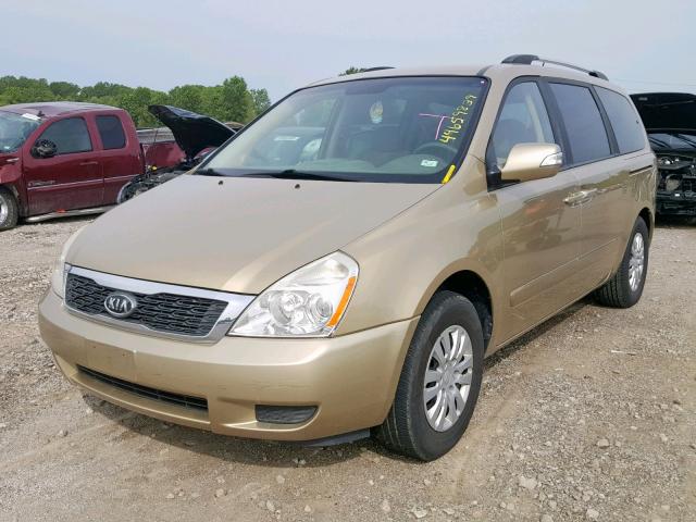 KNDMG4C72B6366460 - 2011 KIA SEDONA LX GOLD photo 2