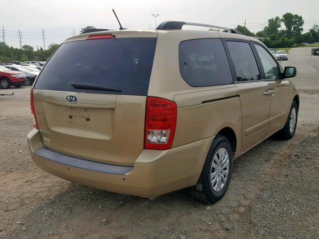 KNDMG4C72B6366460 - 2011 KIA SEDONA LX GOLD photo 4