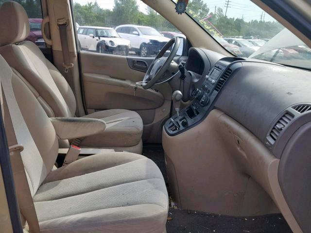 KNDMG4C72B6366460 - 2011 KIA SEDONA LX GOLD photo 5