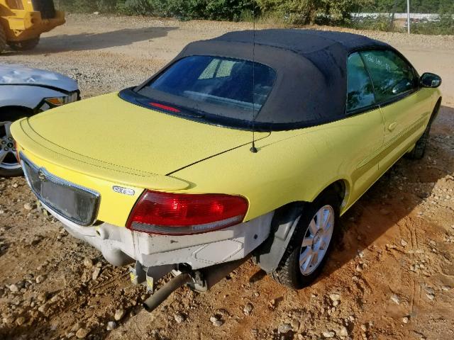 1C3EL75R84N327241 - 2004 CHRYSLER SEBRING GT YELLOW photo 4