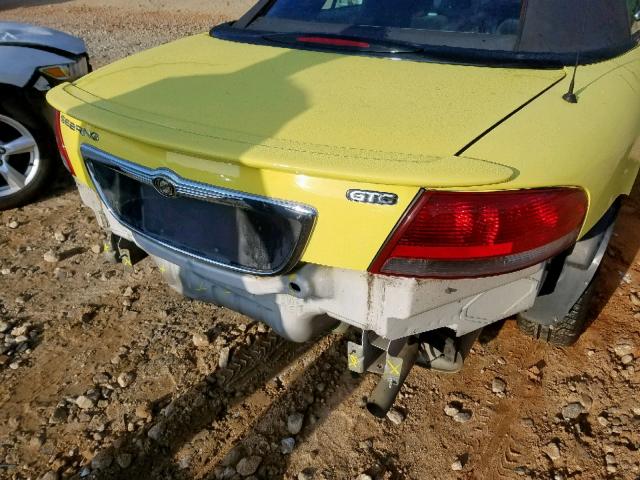 1C3EL75R84N327241 - 2004 CHRYSLER SEBRING GT YELLOW photo 9