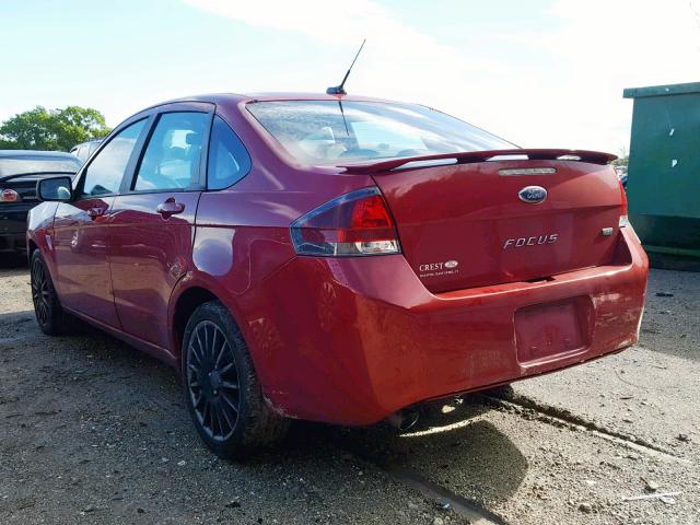 1FAHP3GN6AW239476 - 2010 FORD FOCUS SES RED photo 3