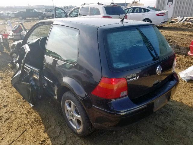 WVWBS21J21W158599 - 2001 VOLKSWAGEN GOLF GL BLACK photo 3