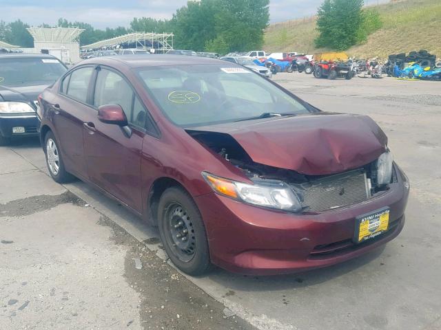 19XFB2F57CE330037 - 2012 HONDA CIVIC LX RED photo 1