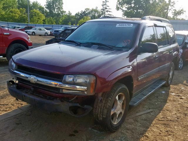 1GNES16S546193660 - 2004 CHEVROLET TRAILBLAZE MAROON photo 2