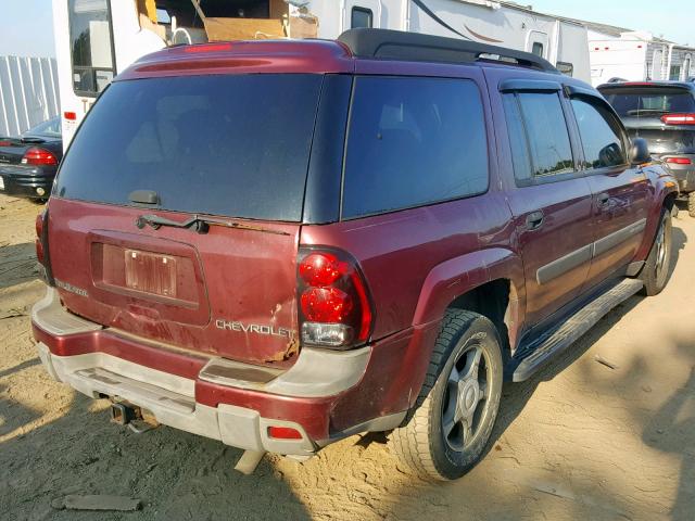 1GNES16S546193660 - 2004 CHEVROLET TRAILBLAZE MAROON photo 4