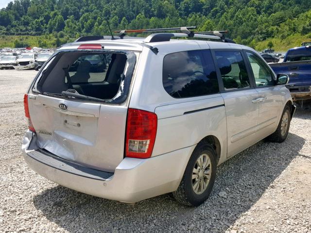 KNDMG4C72C6445662 - 2012 KIA SEDONA LX SILVER photo 4