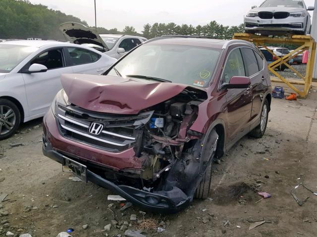 5J6RM4H77DL048890 - 2013 HONDA CR-V EXL MAROON photo 2