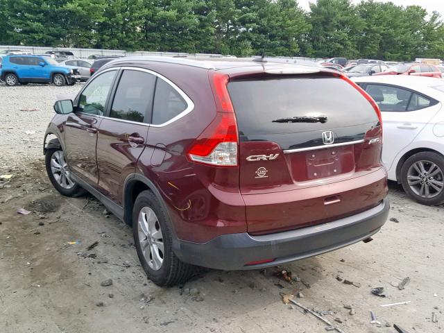 5J6RM4H77DL048890 - 2013 HONDA CR-V EXL MAROON photo 3