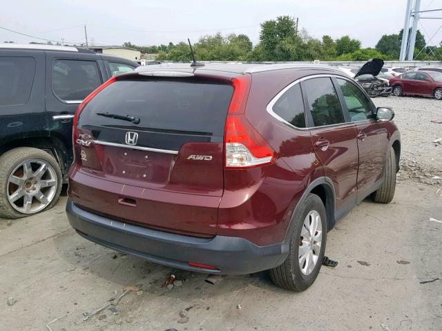 5J6RM4H77DL048890 - 2013 HONDA CR-V EXL MAROON photo 4