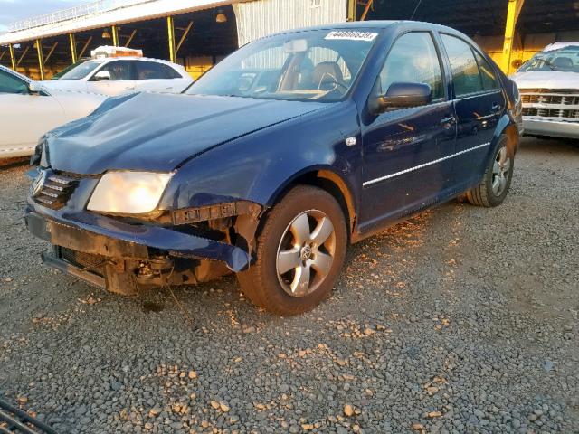 3VWSA69M44M113304 - 2004 VOLKSWAGEN JETTA GLS BLUE photo 2