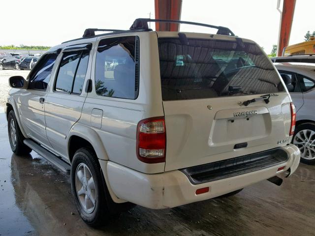 JN8DR07X61W511869 - 2001 NISSAN PATHFINDER WHITE photo 3