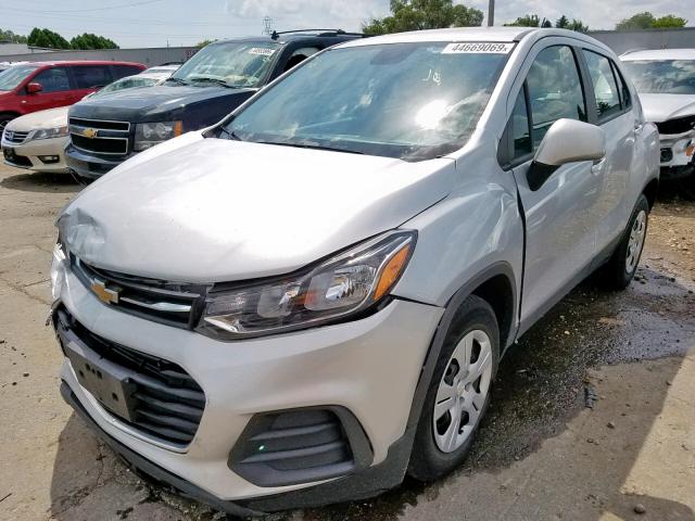 3GNCJKSB8HL248197 - 2017 CHEVROLET TRAX LS SILVER photo 2