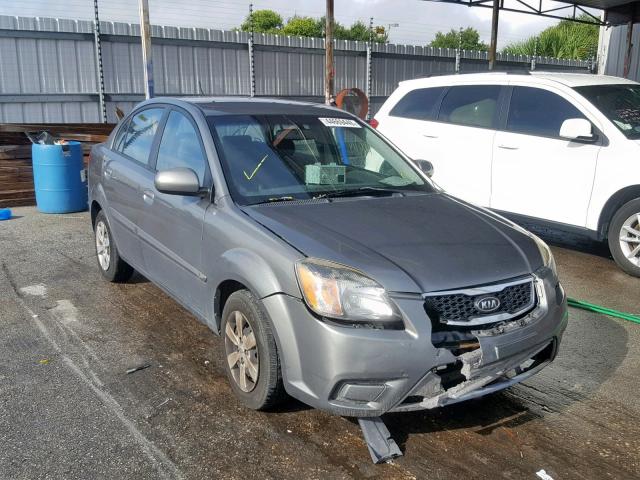 KNADH4A35A6656927 - 2010 KIA RIO LX GRAY photo 1