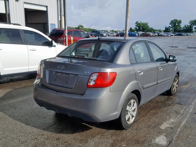 KNADH4A35A6656927 - 2010 KIA RIO LX GRAY photo 4